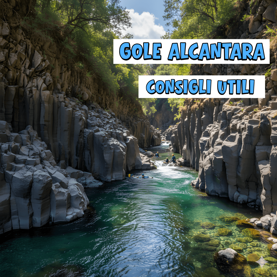 Gole dell’Alcantara, canyon lavico con pareti di basalto e fiume azzurro